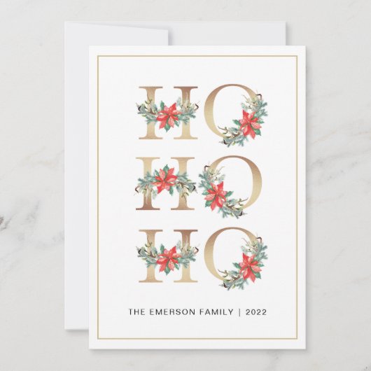 Carte de vacances simple Ho Ho Ho (Devant)