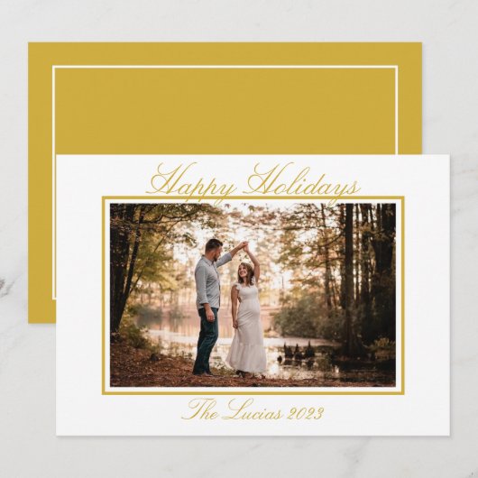 Carte de vacances simple or (Devant / Derrière)