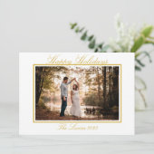 Carte de vacances simple or (Debout devant)