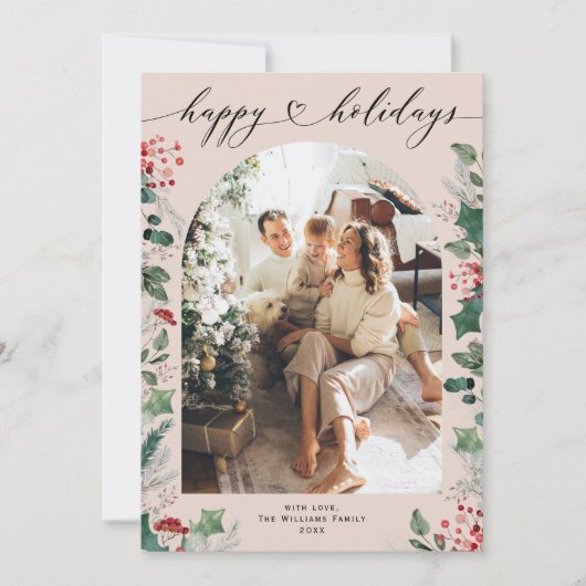 Carte de vacances simple pastel avec photo et mess (Devant)