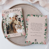 Carte de vacances simple pastel avec photo et mess