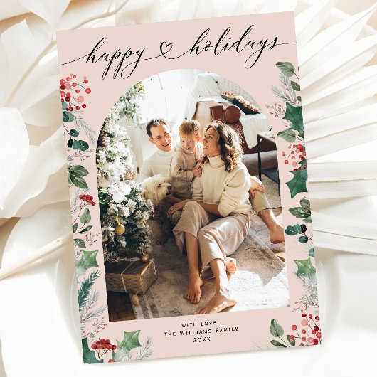 Carte de vacances simple pastel avec photo et mess