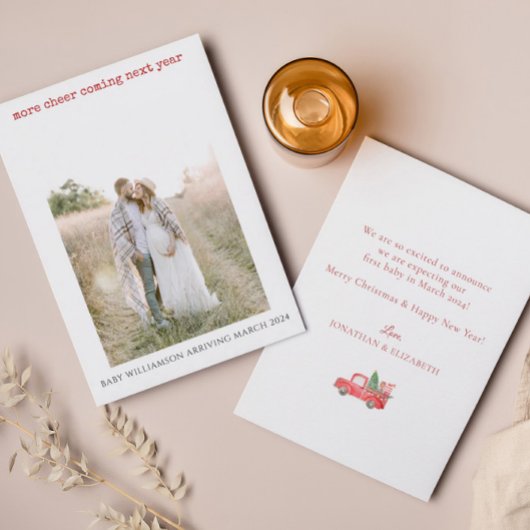 Carte de vacances simple Photo Grossesse Faire-par