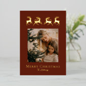 Carte de vacances Simple Reindeer Gold Foil (Debout devant)