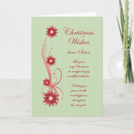 Carte de vacances Sister Christmas Scrolls and Flo (Devant)