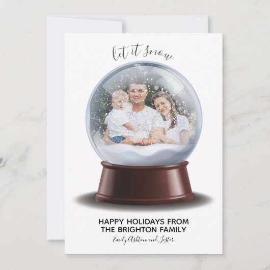 Carte de vacances Snow Globe Let It Snow 2021 (Devant)