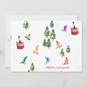 Carte de vacances Snowboard moderne