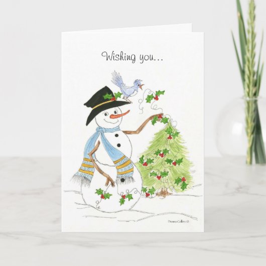 Carte de vacances Snowman Bluebird (Devant)