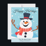 Carte de vacances Snowman Christmas Flat<br><div class="desc">Que vous envoyiez cette carte à votre famille, à vos amis ou à vos collègues, cette carte de vacances Snowman est une façon parfaite de transmettre la chaleur et le bonheur de la saison. Rendez cette saison des Fêtes encore plus spéciale avec le charme intemporel de ces cartes à thème...</div>