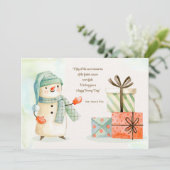Carte de vacances Snowman de jour de boxe (Debout devant)