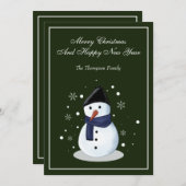 Carte de vacances Snowman Flat (Devant / Derrière)