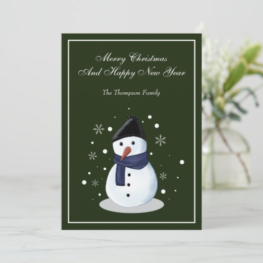 Carte de vacances Snowman Flat (Debout devant)