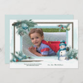 Carte de vacances Snowman Frame (Devant / Derrière)