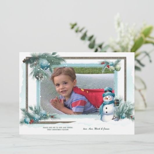 Carte de vacances Snowman Frame (Debout devant)