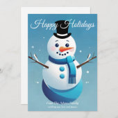 Carte De Vacances Snowman Frosty (Devant / Derrière)