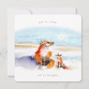 Carte de vacances Snowy Foxes Flat