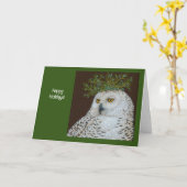 Carte de vacances Snowy Owl (Fleur jaune)