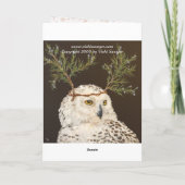 Carte de vacances Snowy Owl (Dos)