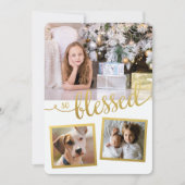 Carte de vacances So Blessed Christmas Gold 3 phot (Devant)