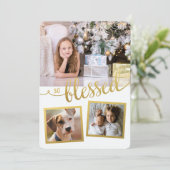 Carte de vacances So Blessed Christmas Gold 3 phot (Debout devant)