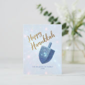 Carte de vacances Sparkling Dreidel Hanoukka (Debout devant)