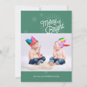 Carte de vacances Starburst 1 Photo en vert (Devant)