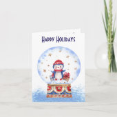 Carte de vacances sur mesure Globe de neige mignon (Devant)