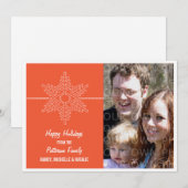 Carte de vacances Sweet Snowflake, Orange (Devant / Derrière)