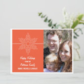 Carte de vacances Sweet Snowflake, Orange (Debout devant)