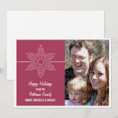 Carte de vacances Sweet Snowflake, rose (Devant / Derrière)