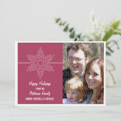 Carte de vacances Sweet Snowflake, rose (Debout devant)