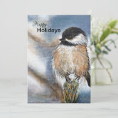 Carte de vacances Sweet Winter Chickadee Bird (Debout devant)