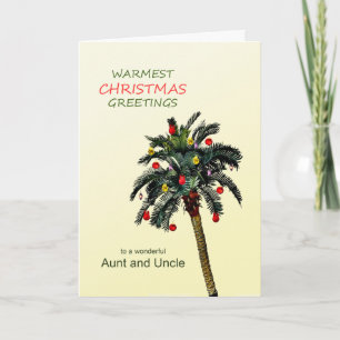 Carte de vacances Tante et Oncle Christmas Palm Tr