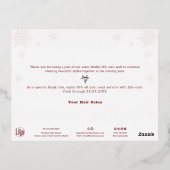 Carte de vacances Team Photo Snowflake Foil Accent (Verso)