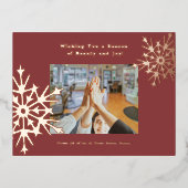 Carte de vacances Team Photo Snowflake Foil Accent (Recto)