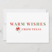 Carte de vacances Texas Warm Warm Wams rouge et ve (Devant)