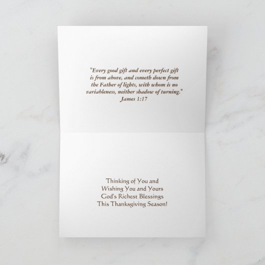 Carte de vacances Thanksgiving (Intérieur)