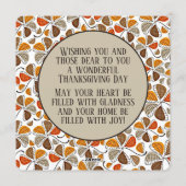 Carte de vacances Thanksgiving personnalisée (Dos)