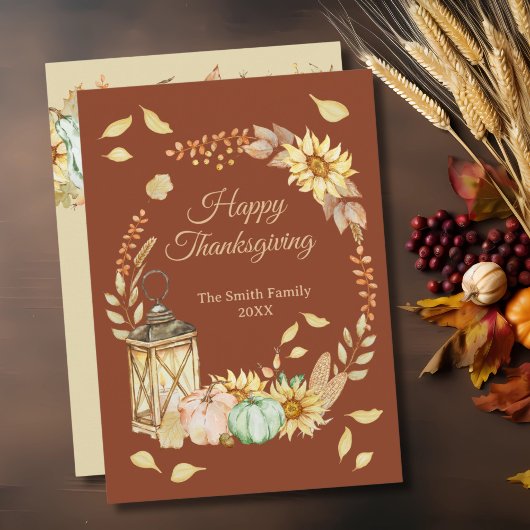Carte de vacances Thanksgiving Russe Watercolor