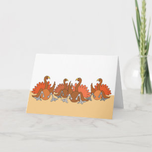Carte de vacances Thanksgiving Turkeys