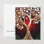 Carte de vacances Tree of life Rouge Or Glow Flat (Devant / Derrière)