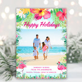 Carte de vacances tropicale joyeuse de vacances cô