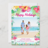 Carte de vacances tropicale Joyeuses Fêtes Photo c (Devant)