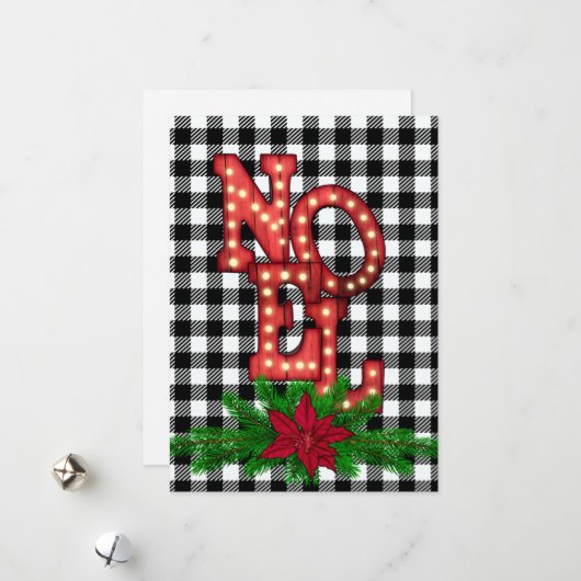 Carte de vacances Tumbling Noel sur plaid de Buffa (Devant/Arrière en situation)