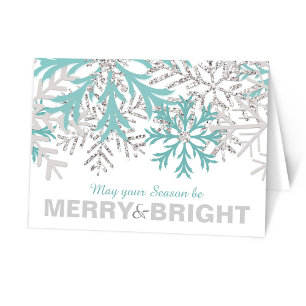 Carte de vacances Turquoise Blue Silver Winter