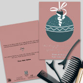 Carte de vacances turquoise Christmas Tree Bauble 