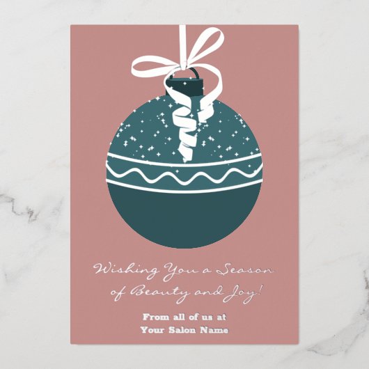 Carte de vacances turquoise Christmas Tree Bauble  (Recto)