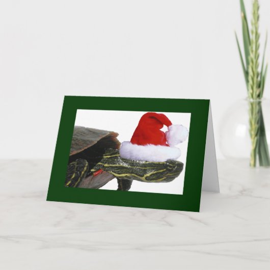 Carte de vacances Turtle Père Noël (Devant)