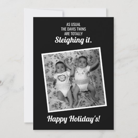 Carte de vacances Twins Sleighing It (Devant)