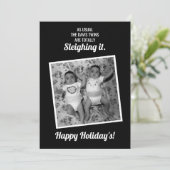 Carte de vacances Twins Sleighing It (Debout devant)